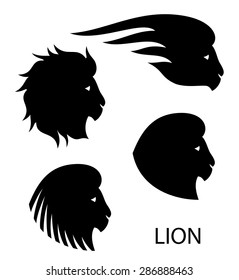 stylized lion head - vector illustration