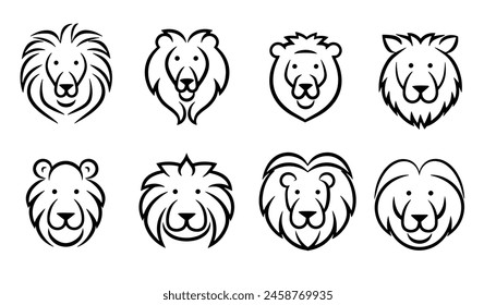 Stylized Lion Head Vector logo