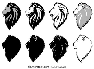 stylized lion head for your design, vector illustration, isolated objects