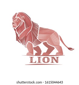 stylized lion on a white background, power, strength, solidity, logo,