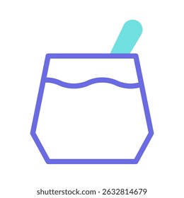 Icono estilizado del envase líquido con el mezclador, elemento simple del diseño de la ilustración
