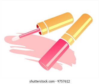 Stylized liquid lipstick isolated on a white background.