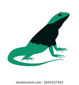 Lagarto estilizado fica isolado exibindo gradientes vetor de design