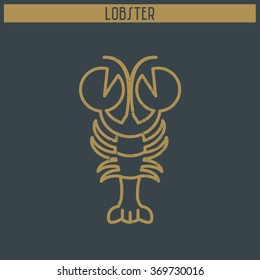 Stylized Lobster - linear, vector, editable, suitable for an icon, logo etc.
