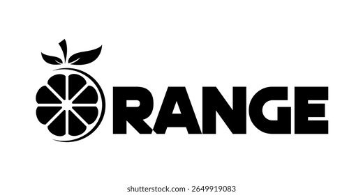 Stylized logo consisting of an orange slice illustration paired with bold text in monochrome.
