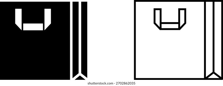 Diseño de logotipo estilizado con un bolso en formas sólidas y de contorno para una marca versátil