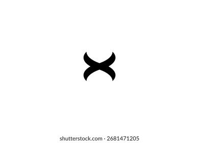 Diseño de logotipo estilizado en “X” con líneas audaces y modernas y simetría abstracta para la marca y la identidad