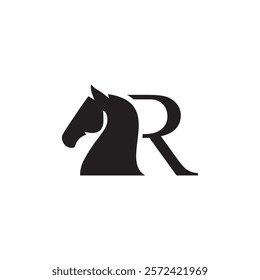 A stylized logo featuring a black horse head silhouette combined with the letter 'R' in a modern and minimalist design