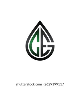 A stylized logo featuring "CE" and "G" within a sleek droplet