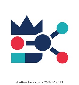 A stylized logo featuring a crown atop a letter "E" connected to interconnected circles, suggesting leadership and connectivity.