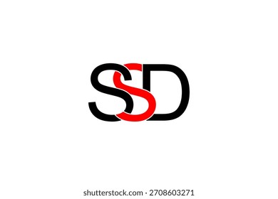 Logotipo estilizado con las letras entrelazadas SSD con un atractivo diseño de marca moderno, elegante y creativo