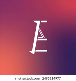 Stylized Logo featuring letter E, F and A on Gradient Background. Ideal for branding, logo design, and typography projects.