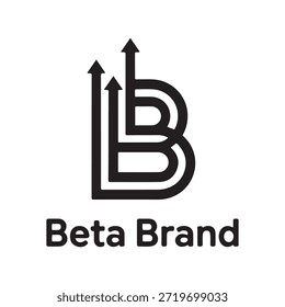 Um logotipo estilizado com as letras 'B' e 'L' com setas apontando para cima, representando crescimento e progresso. Abaixo do logotipo, está escrito o texto 'Marca Beta'.