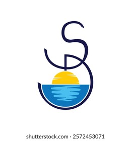 A stylized logo featuring the letters "S" and "D" intertwined, with a yellow sun setting over blue water, creating a serene and visually appealing design.