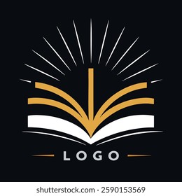 A stylized logo featuring an open book with radiating lines, creating a sense of enlightenment and knowledge.