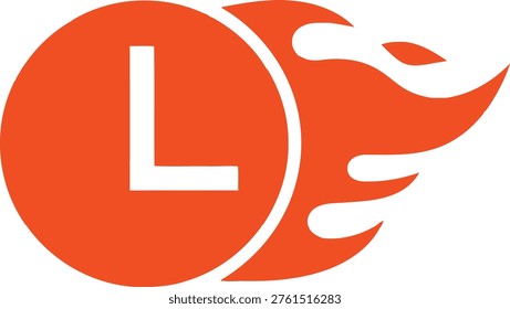 Stylized logo featuring an orange letter l with a flame-like design extending from the right Vector