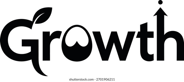 A stylized logo featuring the word Growth with an arrow pointing upwards on the h, symbolizing success and progress. The design incorporates a leaf motif