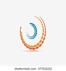 Stylized logo Ferris wheel. The semicircle of small circles.