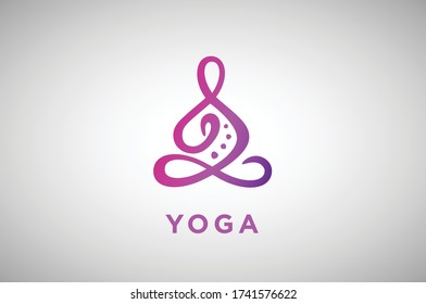 Stylized logo of a figure in a yoga pose.