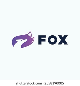 A stylized logo of a fox, designed with smooth and flowing lines. The fox's tail is prominent, curving elegantly to form the overall shape.