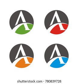Stylized A logo initial letter design template vector illustration