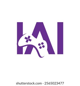 A stylized logo with the letters 'AI' in purple, incorporating a video game controller within the design.