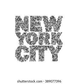 The stylized logo of New York. Design drawing.