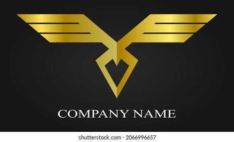Stylized logo soaring bird wings