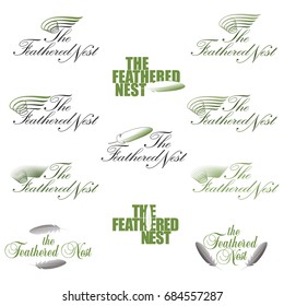 A stylized logo or symbol for a feathered nest for print or web  