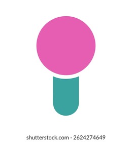 Stylized Lollipop Graphic: Playful Visual Representation with Clean Design Elements