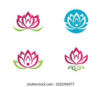 Stylized lotus flower icon logo 