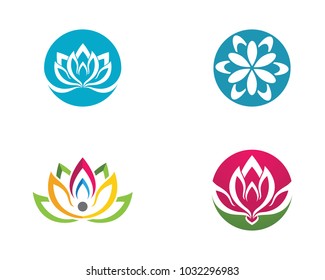 Stylized lotus flower icon logo 