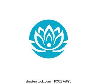 Stylized Lotus Flower Icon Logo Template Stock Vector (Royalty Free ...