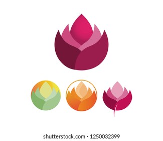 Stylized lotus flower icon vector background