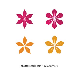 Stylized lotus flower icon vector background
