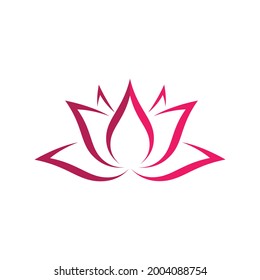 Stylized lotus flower icon vector 