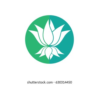 Stylized lotus flower icon vector background