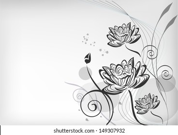 Stylized lotus flowers.