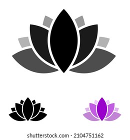 Stylized lotus. Lotus flowers for a logo. Black white Gold vector illustration. Tattoo.