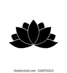 Stylized lotus. Lotus flowers for a logo. Black white Gold vector illustration. Tattoo.