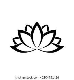 Stylized lotus. Lotus flowers for a logo. Black white Gold vector illustration. Tattoo.
