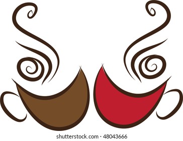 Stylized Love coffee cups