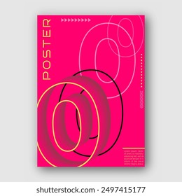 Letra estilizada minúscula O. Plantilla para cartel, cartel, cubierta, diseño de interiores. La idea del diseño creativo