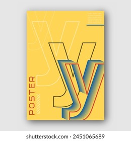 Letra minúscula estilizada Y. Plantilla para póster, póster, cubierta, diseño interior. La idea del diseño creativo