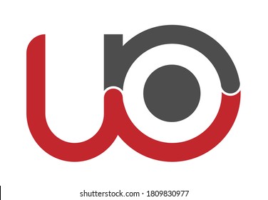 Las letras minúsculas estilizadas O y U están enlazadas por una sola línea para un logotipo, monograma o monograma. Ilustración vectorial aislada en un fondo blanco.
