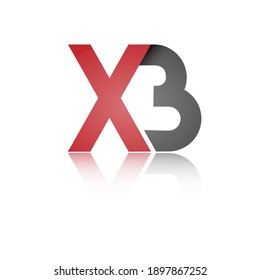 Las letras minúsculas estilizadas X y B con reflexión, conectadas por una sola línea para el logotipo, el monograma y el diseño creativo. Ilustración vectorial aislada en un fondo blanco.
