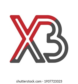 Las letras minúsculas estilizadas X y B, conectadas por una sola línea para el logotipo, el monograma y el diseño creativo. Ilustración vectorial aislada en un fondo blanco.