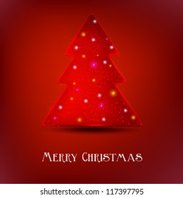 Elegante árbol de navidad luminoso. Fondo del vector con espacio de copia