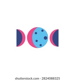 Stylized lunar cycle graphic with distinct phases showcasing cosmic cycles and astronomical themes for editorial or branding use.