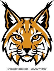 Stylized lynx head illustration showcasing fierce expression and vibrant colors